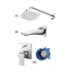 Bộ sen tắm âm tường 2 đường nước nóng lạnh TOTO TBW02003A 1 Bộ sen tắm âm tường 2 đường nước nóng lạnh TOTO TBW02003A