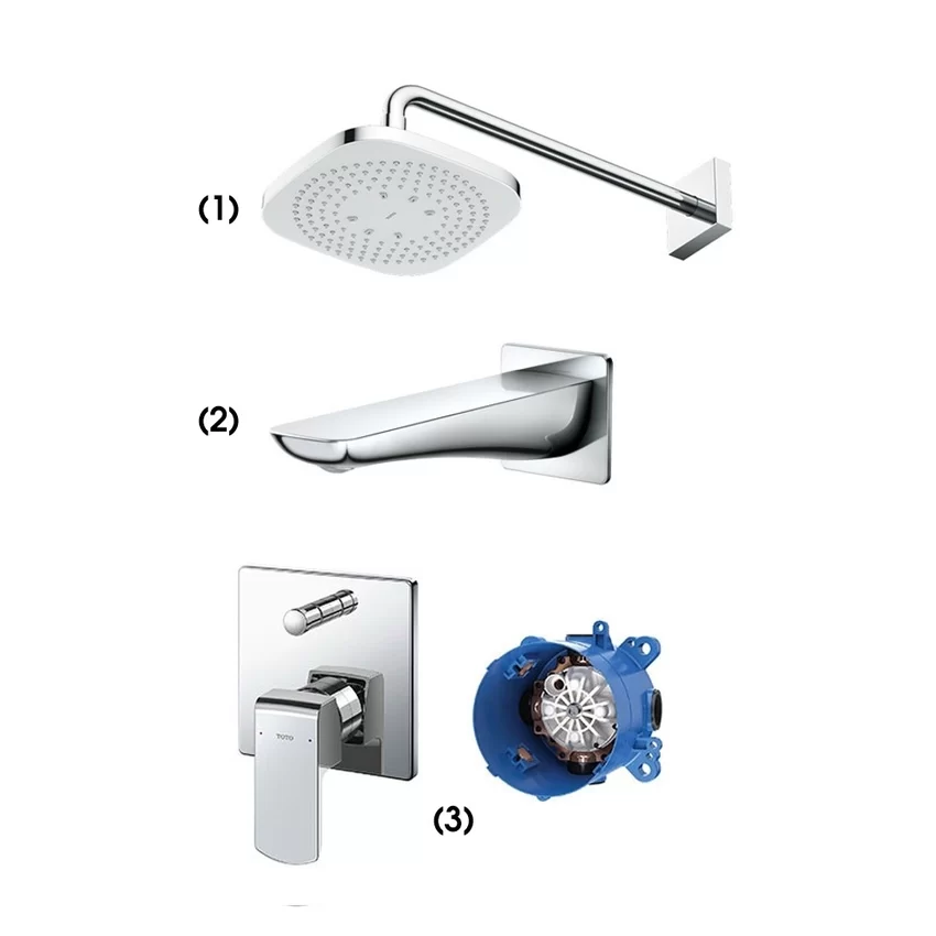 Bộ sen tắm âm tường 2 đường nước nóng lạnh TOTO TBW02003A 4 Bộ sen tắm âm tường TOTO TBW02003A