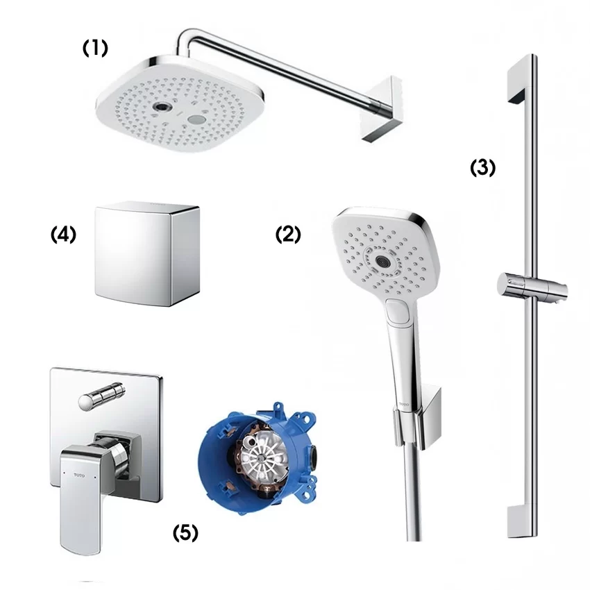 Bộ sen tắm âm tường TOTO TBW02004A TBW02006A Bộ sen tắm âm tường TOTO TBW02004A TBW02006A