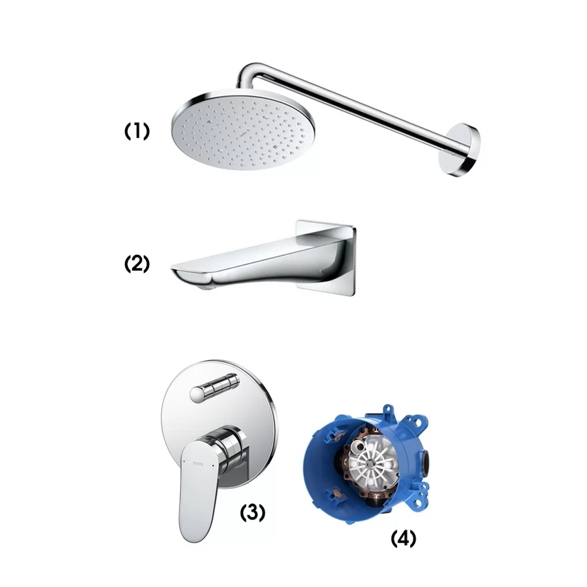 Bộ sen tắm âm tường 2 đường nước nóng lạnh TOTO TBW07001A Bộ sen tắm âm tường 2 đường nước nóng lạnh TOTO TBW07001A