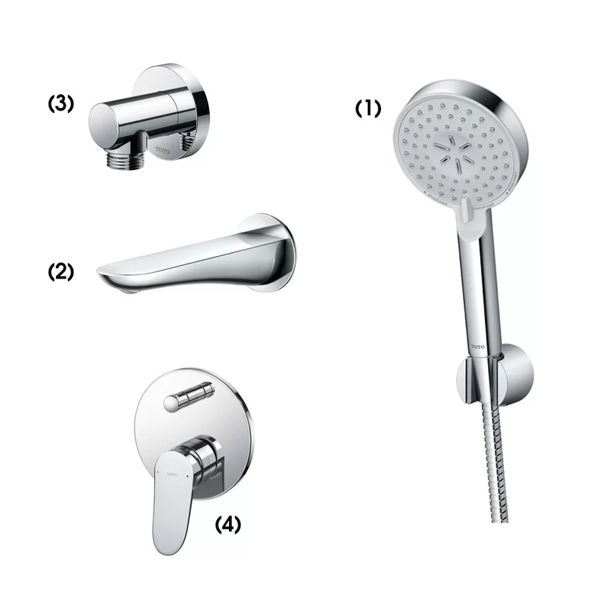 Bộ sen tắm âm tường 2 đường nước nóng lạnh TOTO TBW07009A - SKU: TBW07009A/TBG01001B/TBW01014B/TBS04304B Bộ sen tắm âm tường 2 đường nước nóng lạnh TOTO TBW07009A