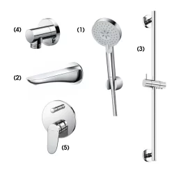 Bộ sen tắm âm tường 2 đường nước nóng lạnh TOTO TBW07009A TBG01001B