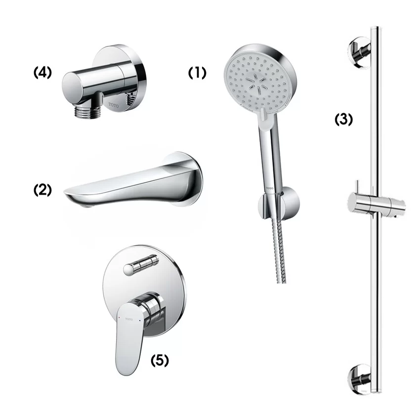 Bộ sen tắm âm tường TOTO TBW07009A TBG01001B Bộ sen tắm âm tường TOTO TBW07009A TBG01001B