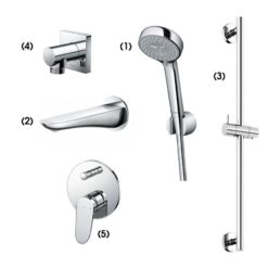 Bộ sen tắm âm tường 2 đường nước nóng lạnh TOTO TBW07012A TBG01001B