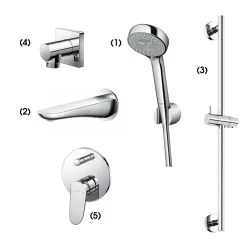 Bộ sen tắm âm tường 2 đường nước nóng lạnh TOTO TBW07012A TBG01001B