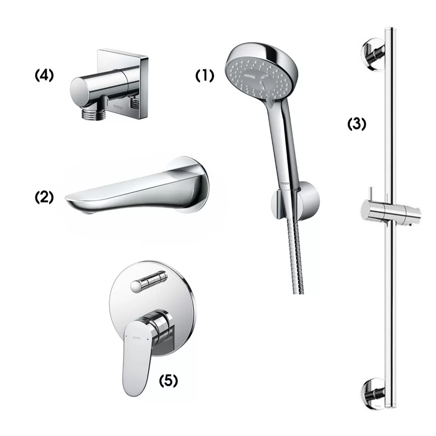 Bộ sen tắm âm tường 2 đường nước nóng lạnh TOTO TBW07012A TBG01001B Bộ sen tắm âm tường 2 đường nước nóng lạnh TOTO TBW07012A TBG01001B
