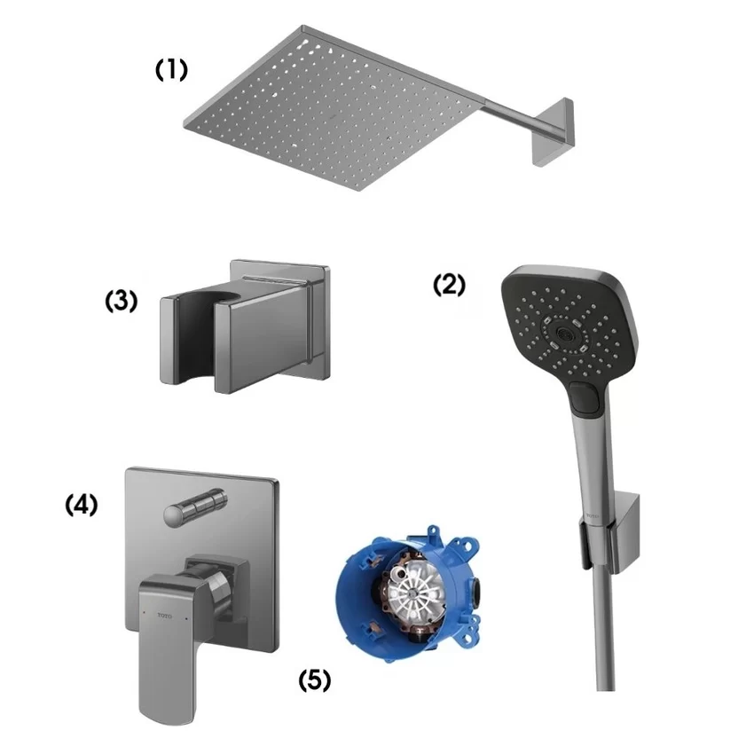 Bộ sen tắm âm tường 2 đường nước nóng lạnh TOTO TBW08003A TBW02006A Bộ sen tắm âm tường 2 đường nước nóng lạnh TOTO TBW08003A TBW02006A