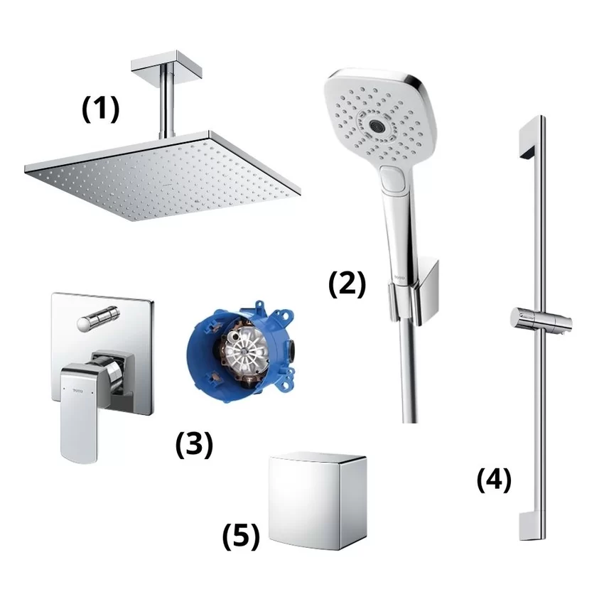 Bộ sen tắm âm tường 2 đường nước nóng lạnh TOTO TBW08003A1 Bộ sen tắm âm tường 2 đường nước nóng lạnh TOTO TBW08003A1
