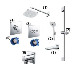 Bộ sen tắm âm tường 3 đường nước nhiệt độ GLOBAL FITTINGS TOTO TBW02004A