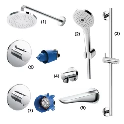 Bộ sen tắm âm tường 3 đường nước nhiệt độ TOTO TBW01003A