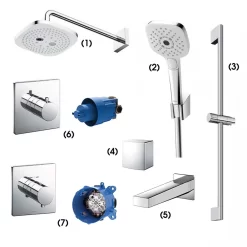 Bộ sen tắm âm tường 3 đường nước nhiệt độ TOTO TBW02004A