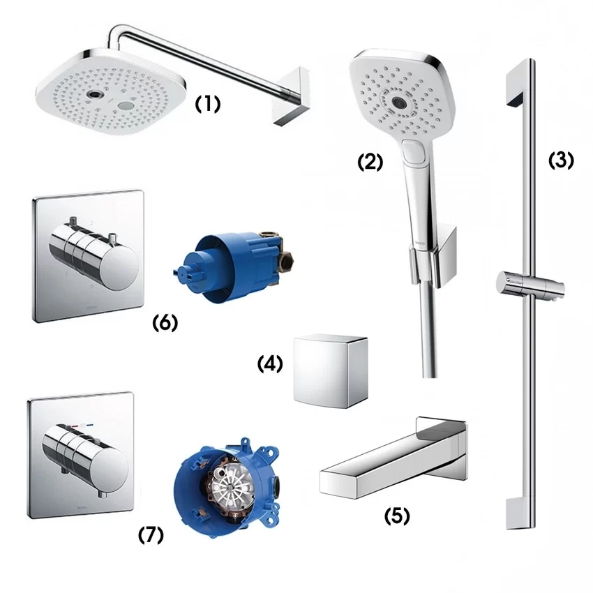Bộ sen tắm âm tường 3 đường nước nhiệt độ TOTO TBW02004A SKU: TBW02004A/TBW02006A/TBW07019A/TBW08009A/TBG10001B/TBV02102B/TBN01101B/TBV02401B/TBN01001B Bộ sen tắm âm tường TOTO TBW02004A