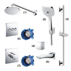 Bộ sen tắm âm tường 3 đường nước nhiệt độ TOTO TBW07001A