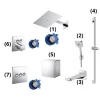Bộ sen tắm âm tường 3 đường nước nhiệt độ Z Series TOTO TBW08004A 1 Bộ sen tắm âm tường 3 đường nước nhiệt độ Z Series TOTO TBW08004A