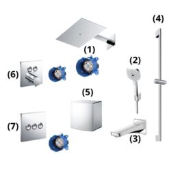 Bộ sen tắm âm tường 3 đường nước nhiệt độ Z Series TOTO TBW08004A