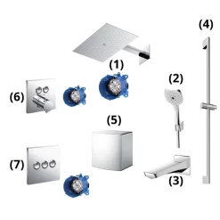 Bộ sen tắm âm tường 3 đường nước nhiệt độ Z Series TOTO TBW08004A