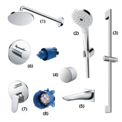 Bộ sen tắm âm tường 3 đường nước nóng lạnh TOTO TBW07001A