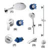 Bộ sen tắm âm tường 3 đường nước nóng lạnh TOTO TBW07004A 1 Bộ sen tắm âm tường 3 đường nước nóng lạnh TOTO TBW07004A