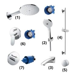 Bộ sen tắm âm tường 3 đường nước nóng lạnh TOTO TBW07004A