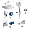 Bộ sen tắm âm tường 3 đường nước nóng lạnh TOTO TBW08003A1 2 Bộ sen tắm âm tường 3 đường nước nóng lạnh TOTO TBW08003A1
