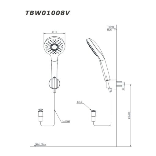 Bộ sen tắm nhiệt độ TOTO TBV01401BA TBW01008V