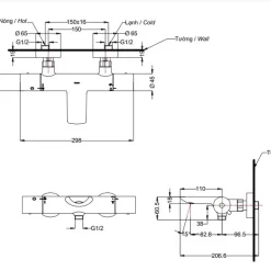 Bộ sen tắm nhiệt độ TOTO TBV01402BA TBW01008V 10 Bộ sen tắm nhiệt độ TOTO TBV01402BA TBW01008V