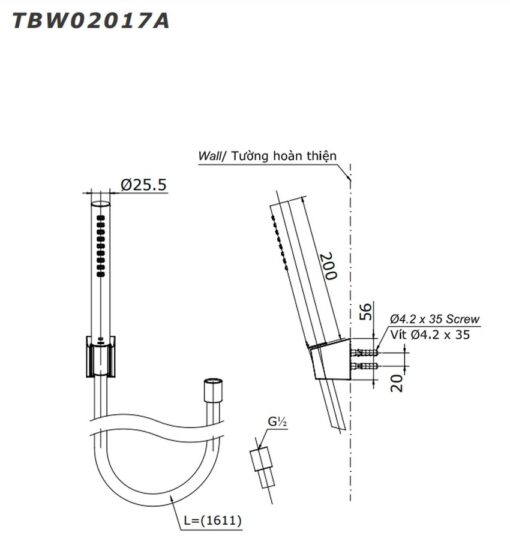 Bộ sen tắm nhiệt độ TOTO TBV03427V TBW02017A