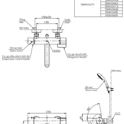 Bộ sen tắm nhiệt độ TOTO TBV03427V TBW03002B (5 chế độ) 15 Bộ sen tắm nhiệt độ TOTO TBV03427V TBW03002B (5 chế độ)