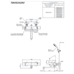 Bộ sen tắm nhiệt độ TOTO TBV03429V TBW01035V