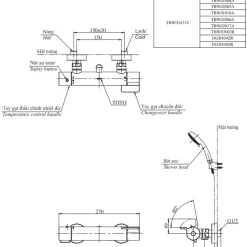 Bộ sen tắm nhiệt độ TOTO TBV03431V TBW01010A (3 chế độ)
