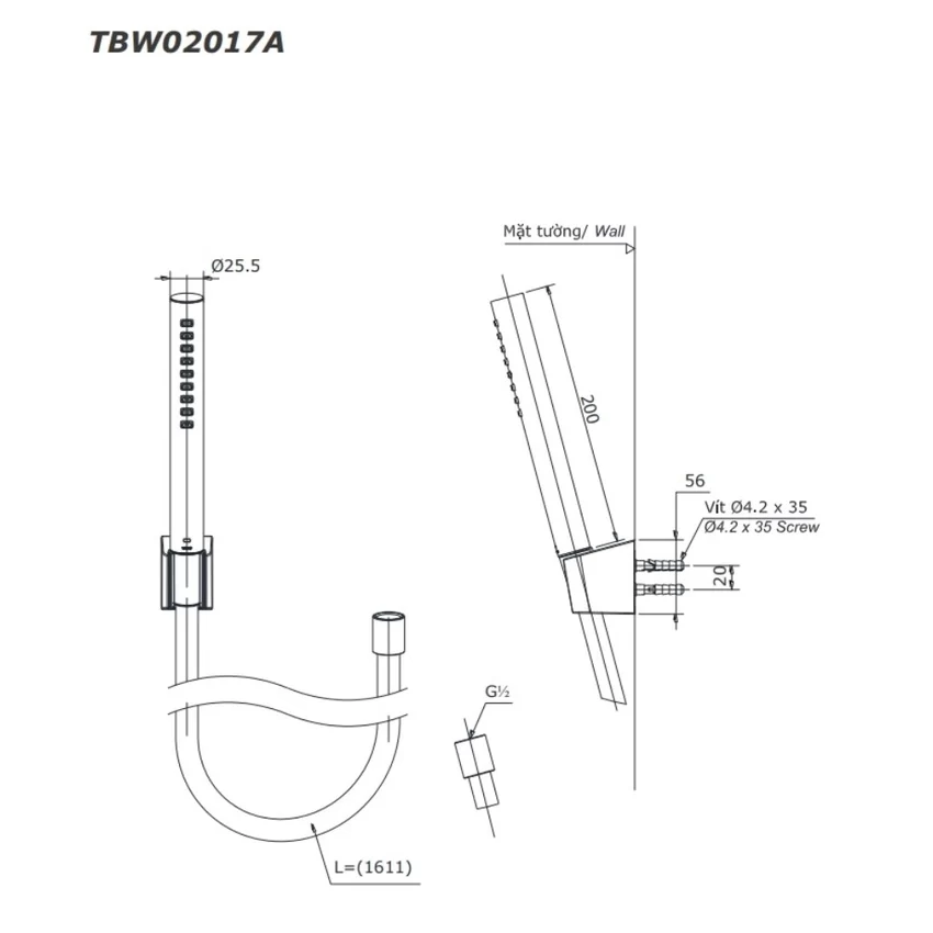 Bộ sen tắm nhiệt độ TOTO TBV09400V TBW02017A 7 Bộ sen tắm nhiệt độ TOTO TBV09400V TBW02017A