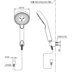 Bộ sen tắm nhiệt độ TOTO TBV09400V TBW07008A 11 Bộ sen tắm nhiệt độ TOTO TBV09400V TBW07008A