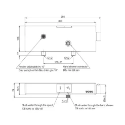 Bộ sen tắm nhiệt độ TOTO TBV10400V TBW02017A 10 Bộ sen tắm nhiệt độ TOTO TBV10400V TBW02017A