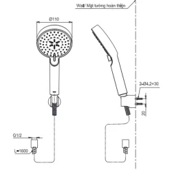 Bộ sen tắm nhiệt độ TOTO TBV10400V TBW07009A (3 chế độ) 11 Bộ sen tắm nhiệt độ TOTO TBV10400V TBW07009A (3 chế độ)