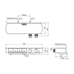 Bộ sen tắm nhiệt độ TOTO TBV124B0A TBW01035V (3 chế độ)