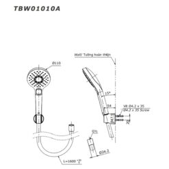 Bộ sen tắm nóng lạnh TOTO TBG01302VA TBW01010A (3 chế độ)