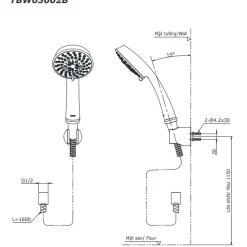 Bộ sen tắm nóng lạnh TOTO TBG02302VA TBW03002B (5 chế độ)
