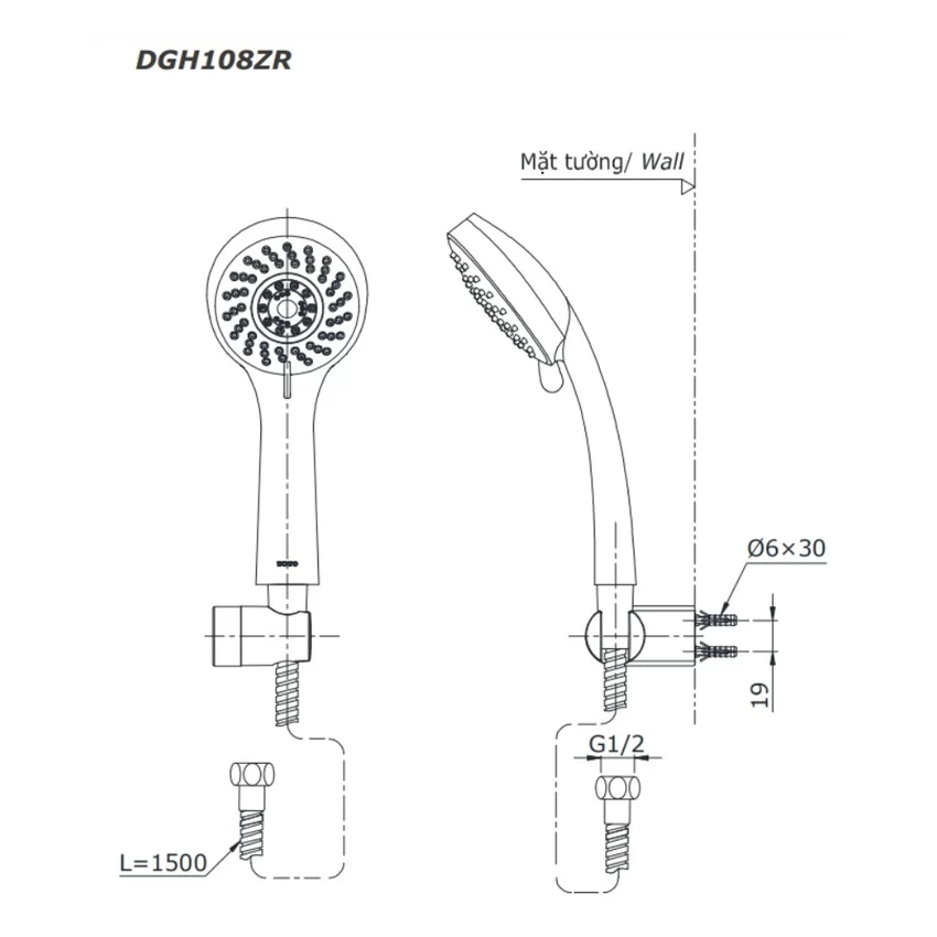 Bộ sen tắm nóng lạnh TOTO TBG04302VA DGH108ZR (5 chế độ) 7 Bộ sen tắm nóng lạnh TOTO TBG04302VA DGH108ZR (5 chế độ)