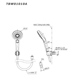 Bộ sen tắm nóng lạnh TOTO TBG04302VA TBW01010A (3 chế độ) 17 Bộ sen tắm nóng lạnh TOTO TBG04302VA TBW01010A (3 chế độ)