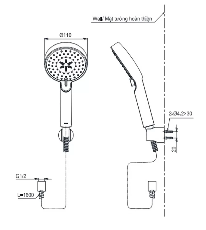 Bộ sen tắm nóng lạnh TOTO TBG04302VA TBW07009A (3 chế độ) 7 Bộ sen tắm nóng lạnh TOTO TBG04302VA TBW07009A (3 chế độ)