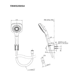 Bộ sen tắm nóng lạnh TOTO TBG07302VA TBW02005A 11 Bộ sen tắm nóng lạnh TOTO TBG07302VA TBW02005A