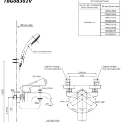 Bộ sen tắm nóng lạnh TOTO TBG08302VA TBW01035V 8 Bộ sen tắm nóng lạnh TOTO TBG08302VA TBW01035V