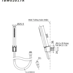 Bộ sen tắm nóng lạnh TOTO TBG09302VA TBW02017A