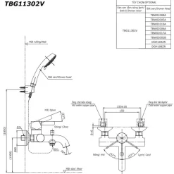 Bộ sen tắm nóng lạnh TOTO TBG11302VA TBW01008V 10 Bộ sen tắm nóng lạnh TOTO TBG11302VA TBW01008V