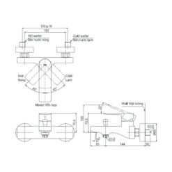 Bộ sen tắm nóng lạnh TOTO TBG13302A TBW02017A
