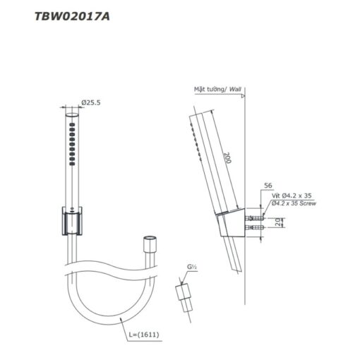 Bộ sen tắm nóng lạnh TOTO TBG13302A TBW02017A