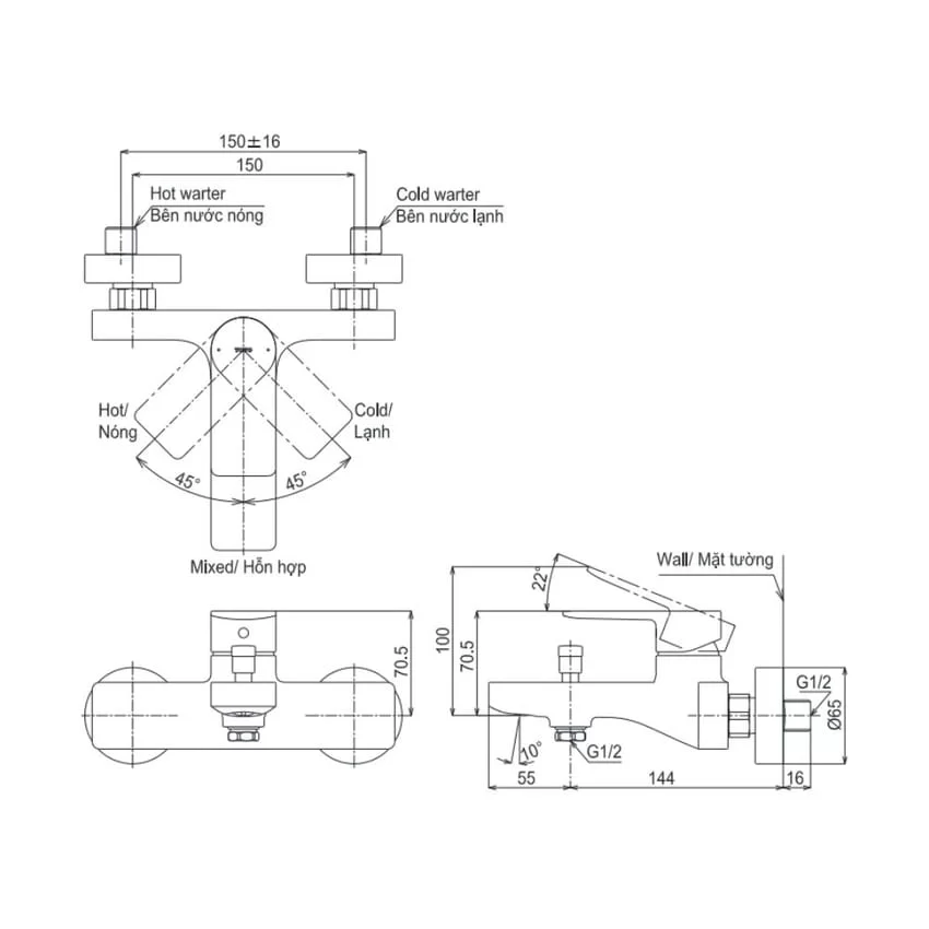 Bộ sen tắm nóng lạnh TOTO TBG13302A TBW15CE0A (4 chế độ) 6 Bộ sen tắm nóng lạnh TOTO TBG13302A TBW15CE0A (4 chế độ)