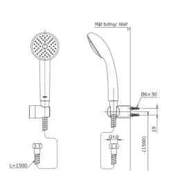 Bộ sen tắm nóng lạnh TOTO TBS01302V DGH104ZR 13 Bộ sen tắm nóng lạnh TOTO TBS01302V DGH104ZR