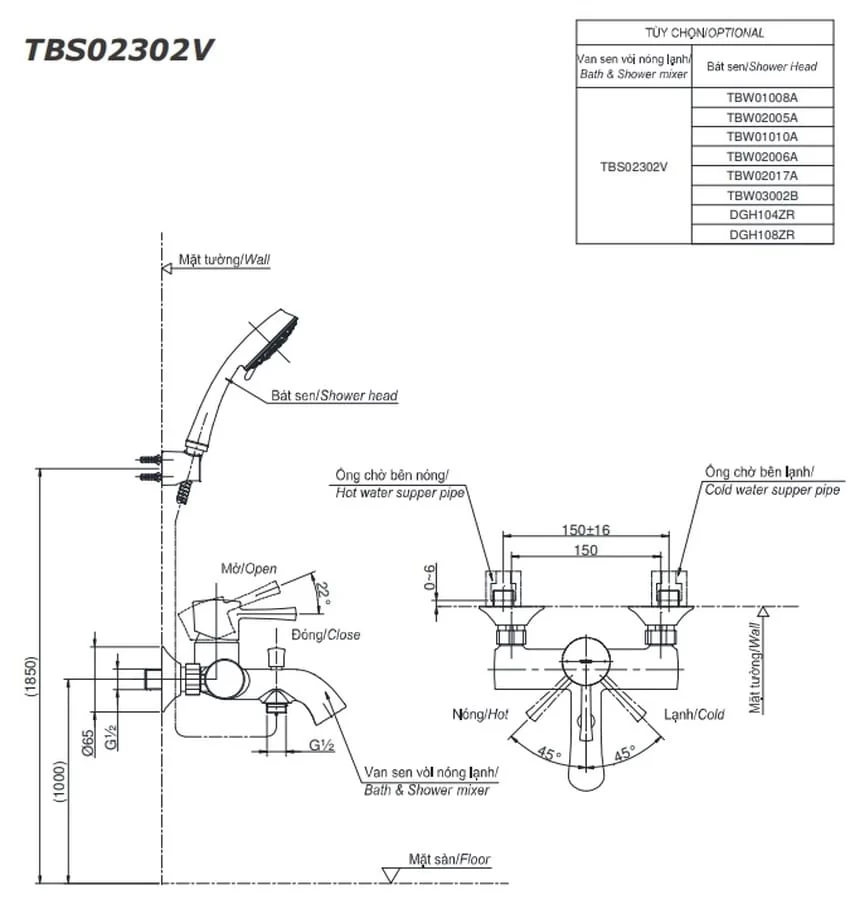 Bộ sen tắm nóng lạnh TOTO TBS02302V DGH108ZR (5 chế độ) 11 Bộ sen tắm nóng lạnh TOTO TBS02302V DGH108ZR (5 chế độ)