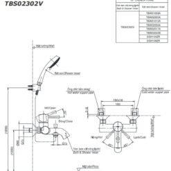 Bộ sen tắm nóng lạnh TOTO TBS02302V TBW09010V (3 chế độ)
